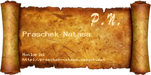 Praschek Natasa névjegykártya